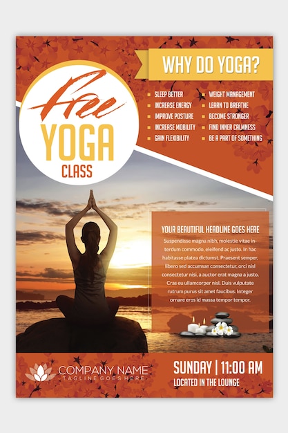 PSD flyer moderno de yoga