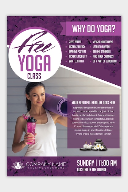 PSD flyer moderno de yoga