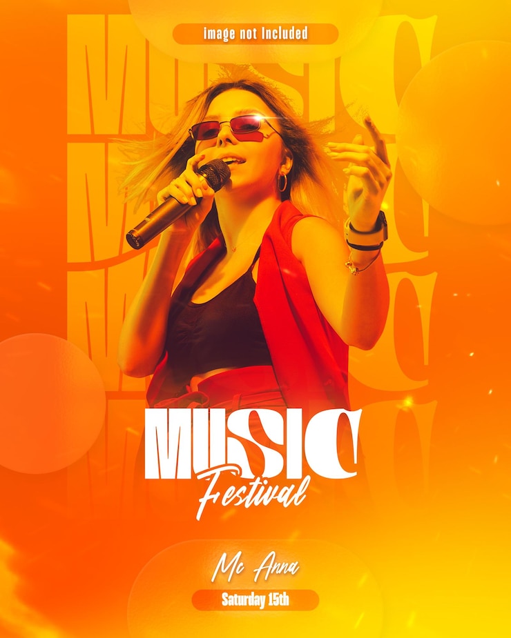 PSD flyer modifiable pour le festival et la fête du chanteur de musique