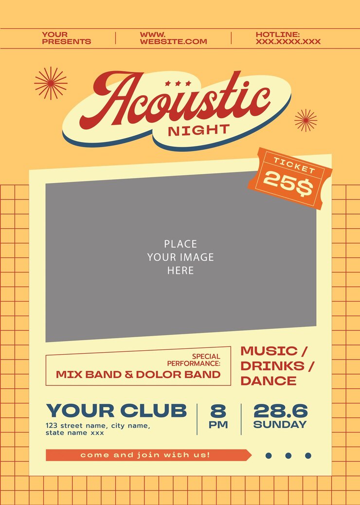 PSD flyer notturno acustico
