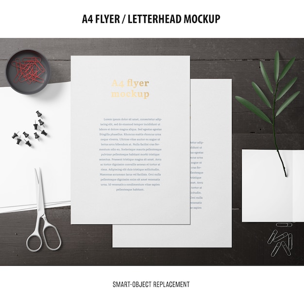 Flyer oder Briefkopf Mockup