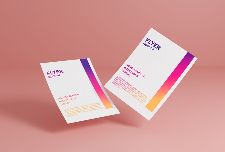 PSD flyer paper mockup premium psd