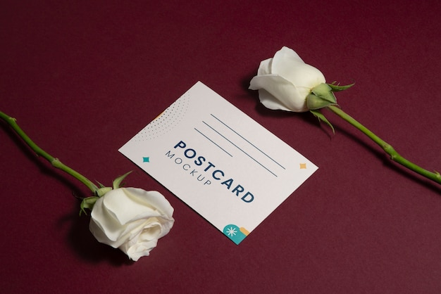PSD flyer papier géométrique avec fleur rose
