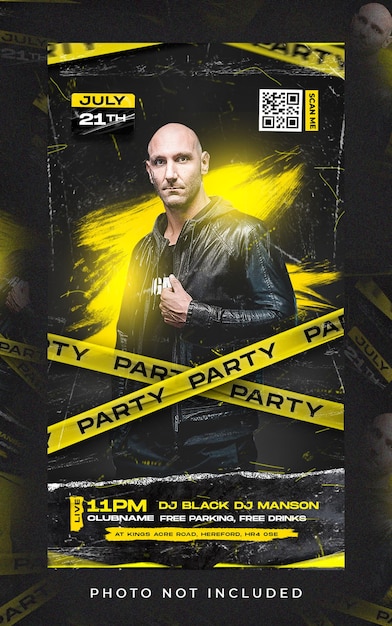 PSD flyer party story premium psd