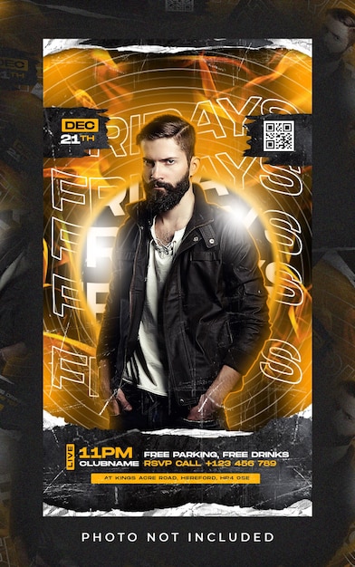 Flyer party story premium psd