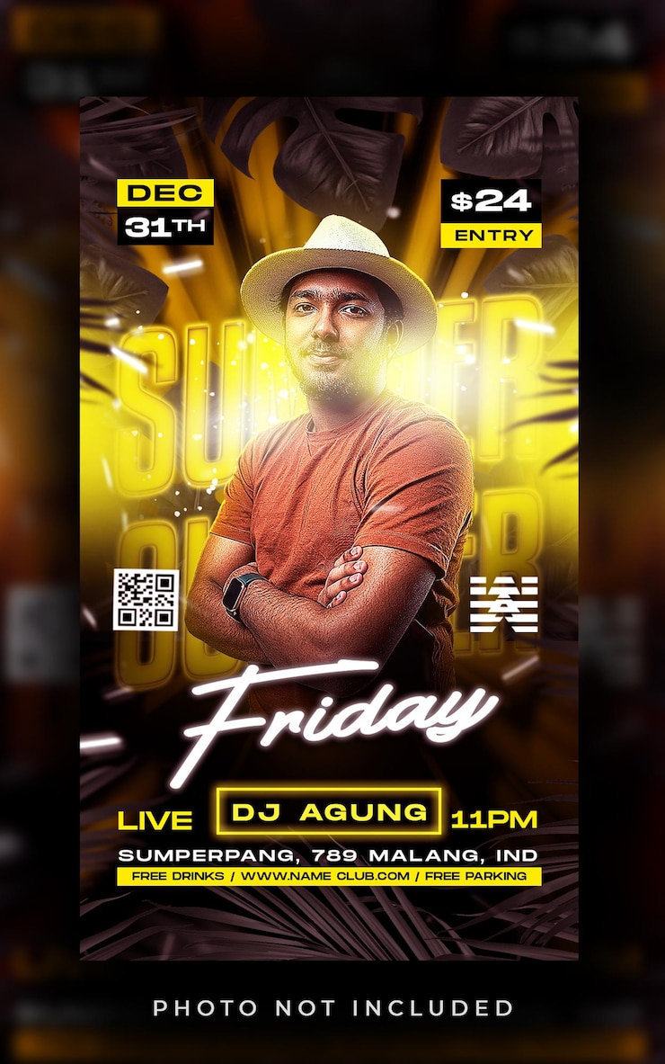 PSD flyer party story psd premium