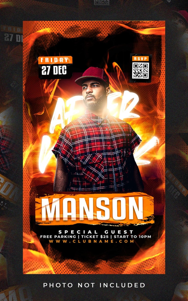PSD flyer party story psd premium