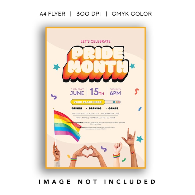 Flyer per la celebrazione del mese dell'orgoglio
