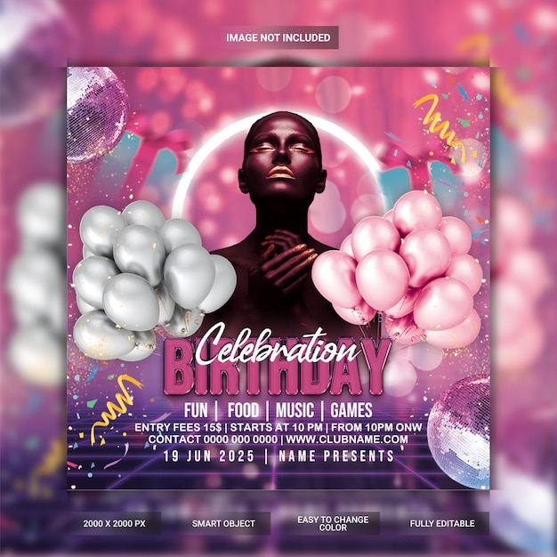 Flyer per la festa di compleanno