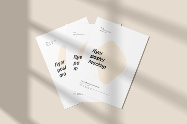 Flyer-Poster-Mockup mit Schattenüberlagerung