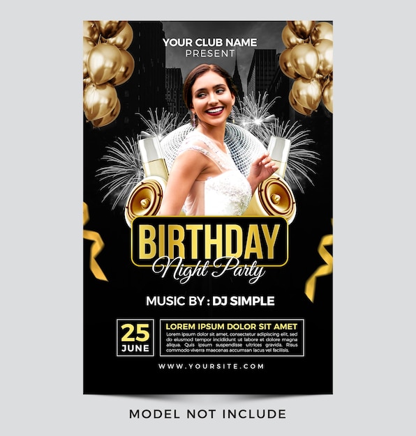Un flyer pour une fête d'anniversaire qui dit " tu peux faire la fête ".