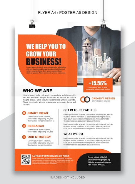 PSD flyer premium gratuito para agências de negócios ou de marketing