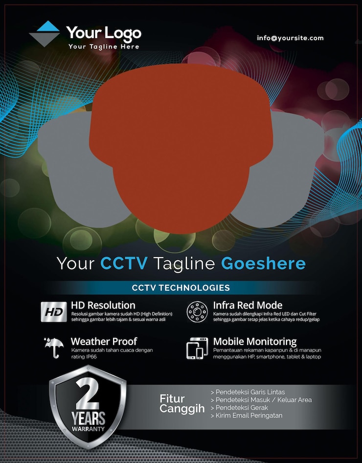 PSD flyer de promoción del sistema de seguridad de cctv
