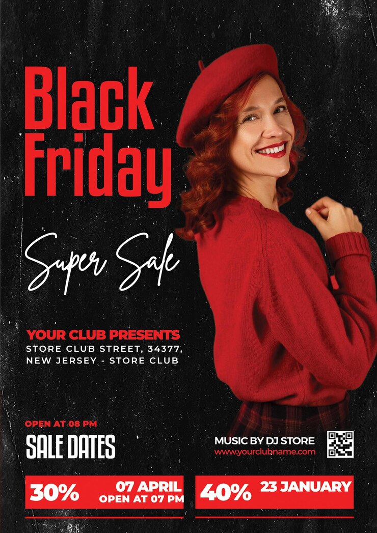 Flyer promocional del Viernes Negro en formato PSD