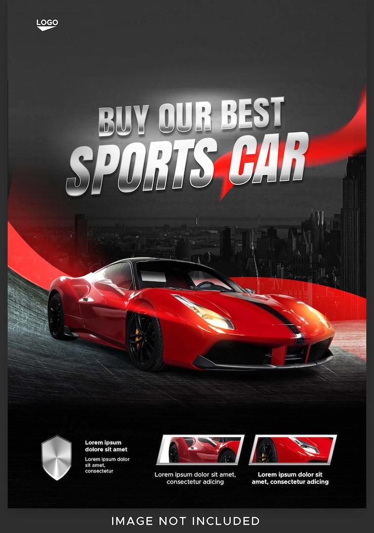 PSD flyer de promotion de la vente de voitures de sport