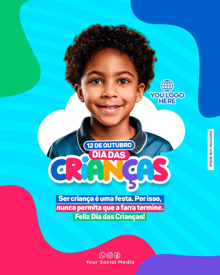 PSD flyer psd médias sociaux jour des enfants garçon et fille enfant brésil