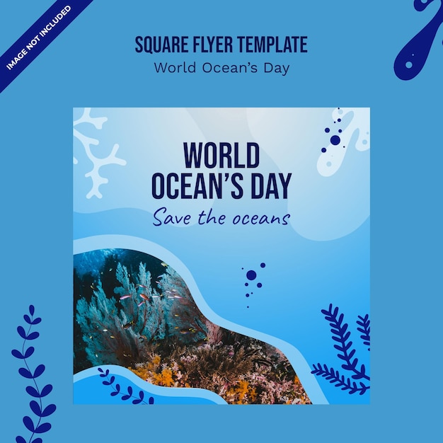 Flyer quadrato per la Giornata Mondiale degli Oceani