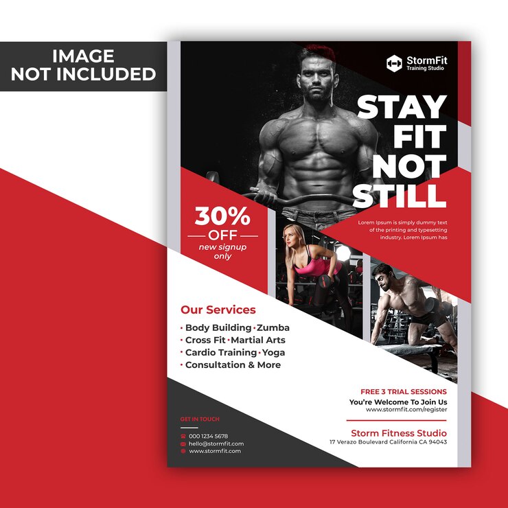 PSD flyer de remise en forme