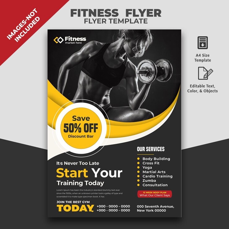 PSD flyer de remise en forme