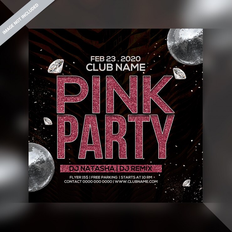 PSD flyer de soirée rose