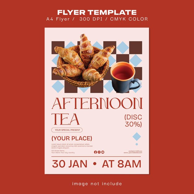 Flyer de la tienda de té