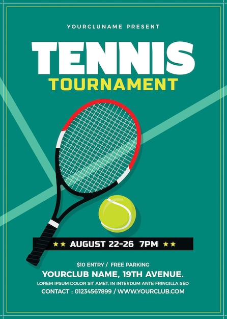 Flyer del torneo de tenis