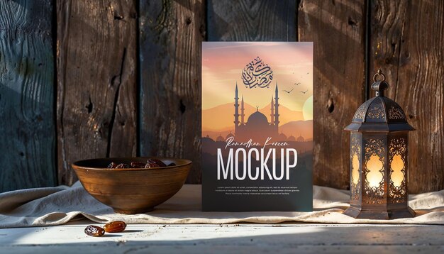 PSD flyer und poster-mockup für den ramadan