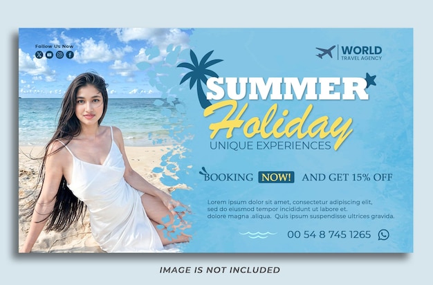 Flyer de vacaciones de verano para una agencia de viajes