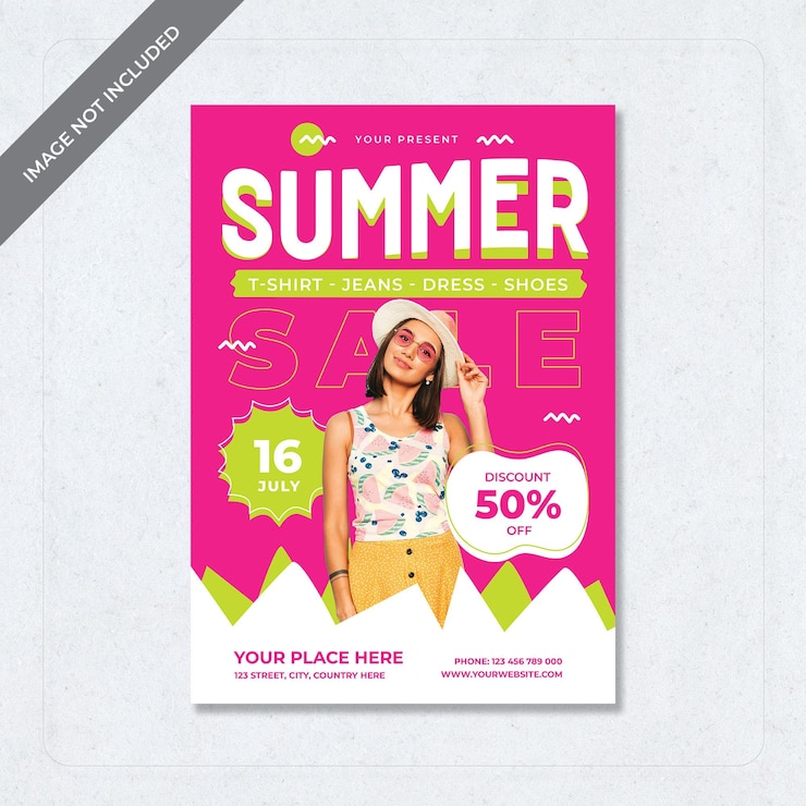PSD flyer de venta de verano que promueve ofertas de moda