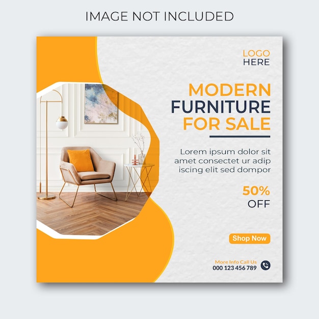 Flyer de vente de meubles modernes pour le modèle de poste sur les médias sociaux