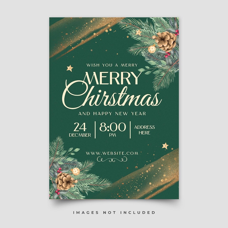 PSD flyer de vente de noël heureux