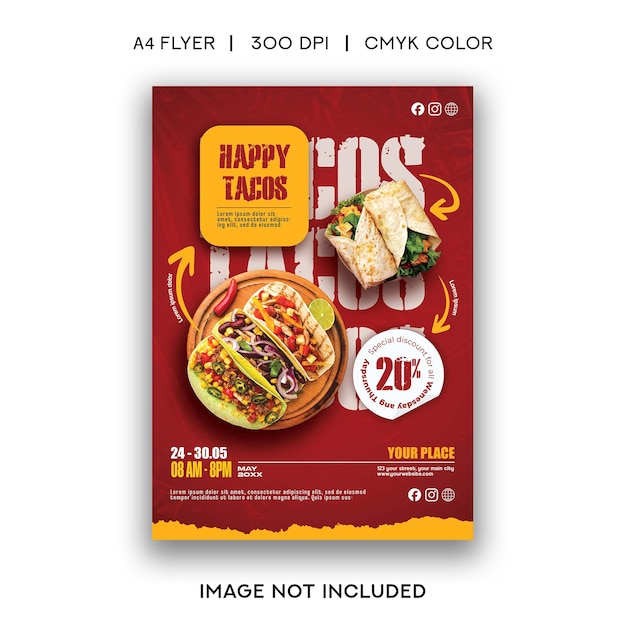Flyer de la vente de tacos le mardi