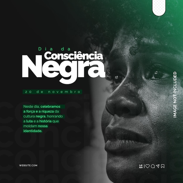 Flyer von der consciousness negra post psd