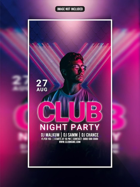 Flyer Vorlage für Clubnacht-Partys