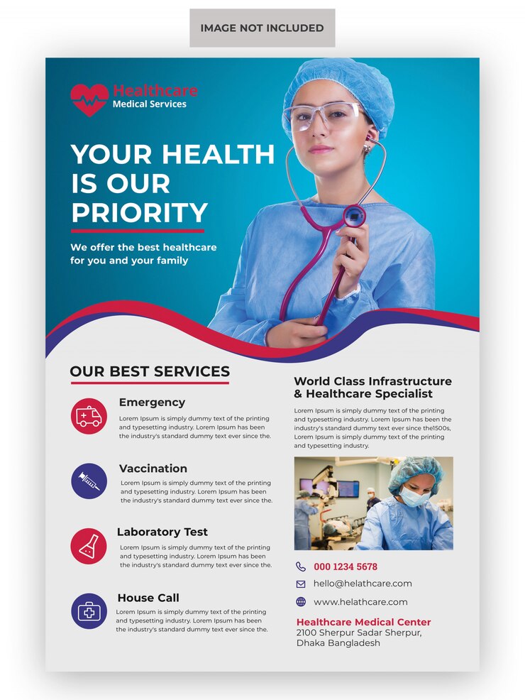 PSD flyer-vorlage für das medizinische gesundheitswesen