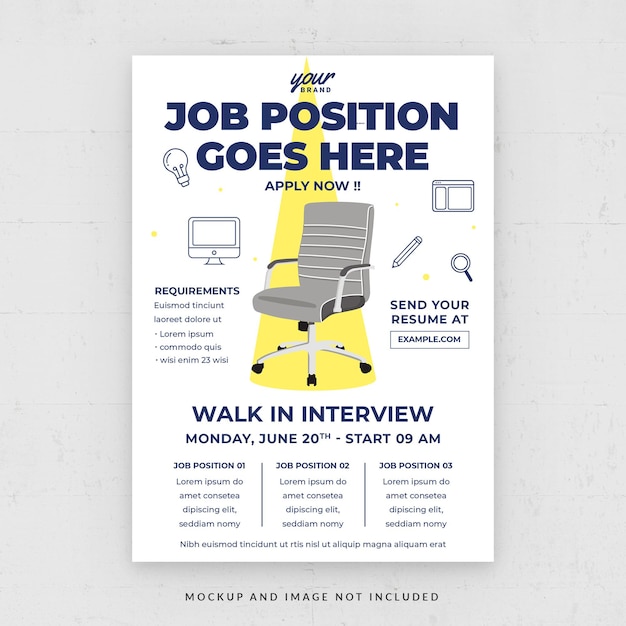 Flyer-Vorlage für die Einstellung von Jobs in PSD