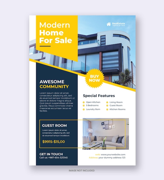 Flyer-Vorlage für Immobilienhäuser