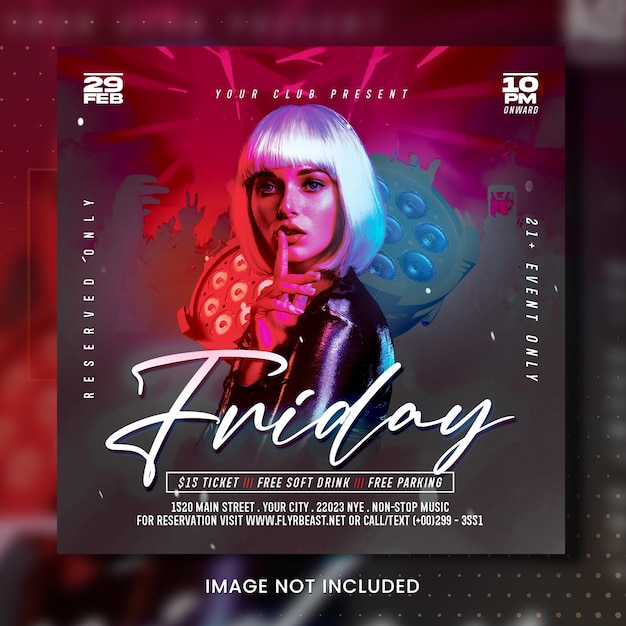 Flyer-Vorlage für Nachtclub-Partys