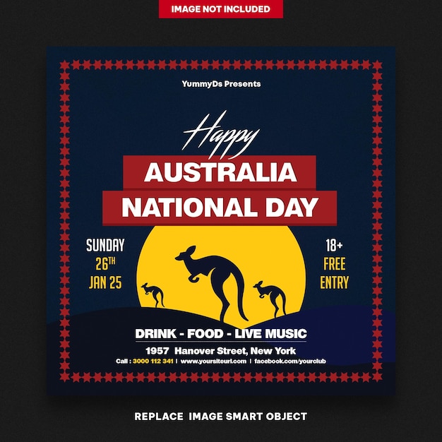 PSD flyer zum australia day square