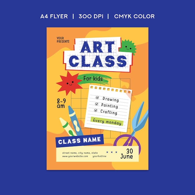 Flyer zum Kunstkurs für Kinder