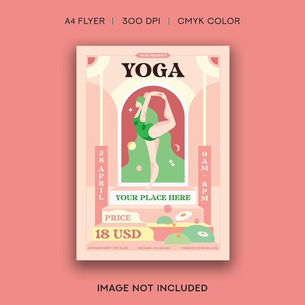 PSD flyer zum yoga-kurs