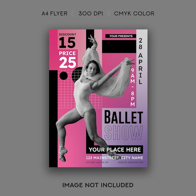 PSD flyer zur ballettshow