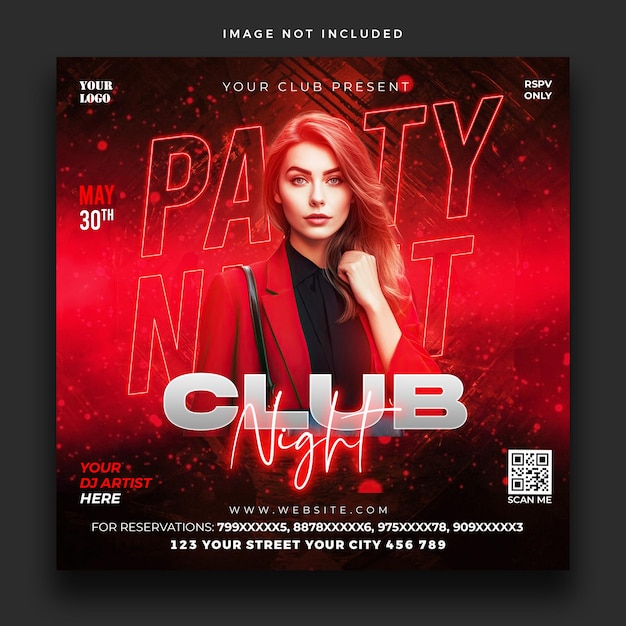 Flyer zur Ladies Night Party in den sozialen Medien