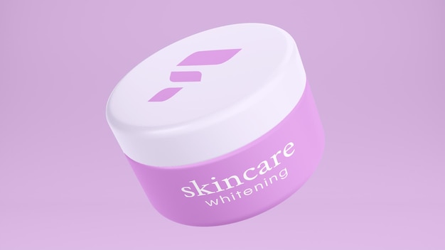 Flying cosmetic cream jar produkt-mockup