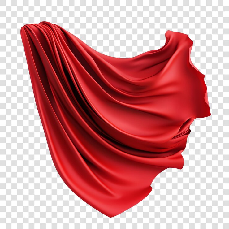 Flying red fabric