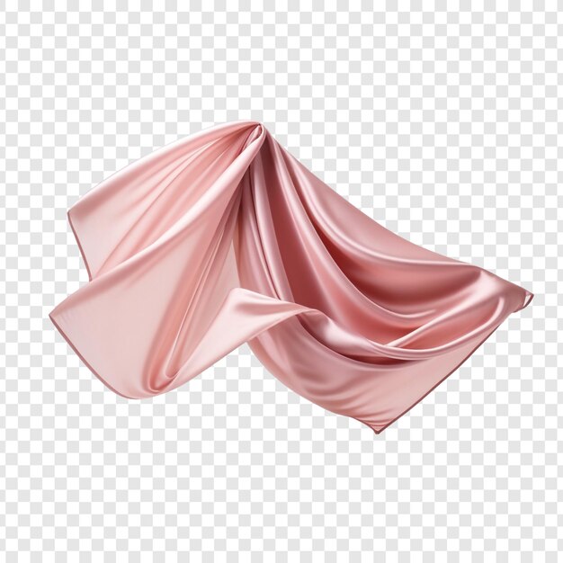 PSD flying wavy silk fabric isolated on transparent background