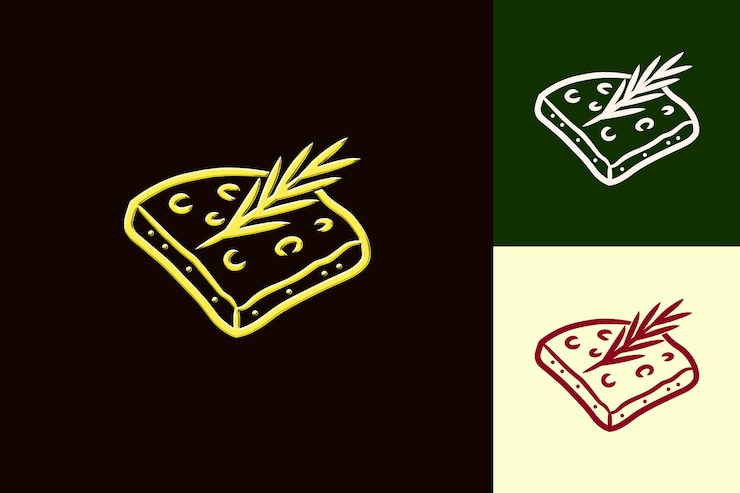PSD focaccia con stile dimpled flatbread con un look pocked log elegante italia cultura disegni vettoriali