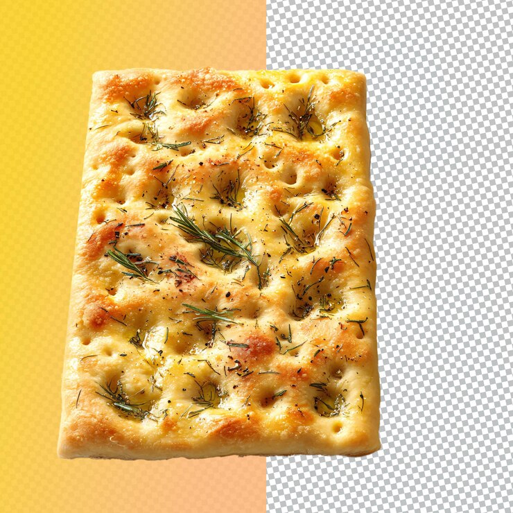 PSD focaccia genovese concetto di pasta altamente idratante delizioso e allettante