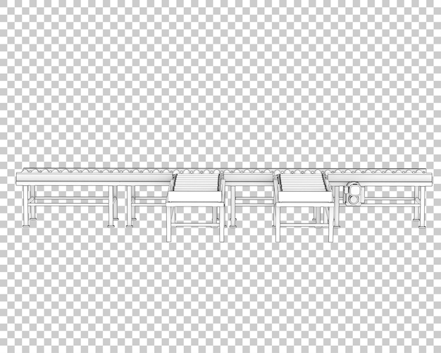 PSD förderband isoliert auf transparentem hintergrund 3d-darstellung