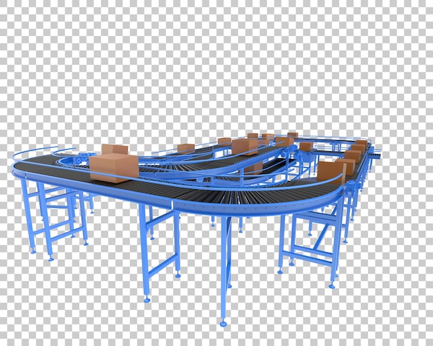 Förderband isoliert auf transparentem Hintergrund 3D-Darstellung
